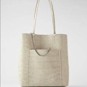 Zara Animal Print Tote Bag with Chain